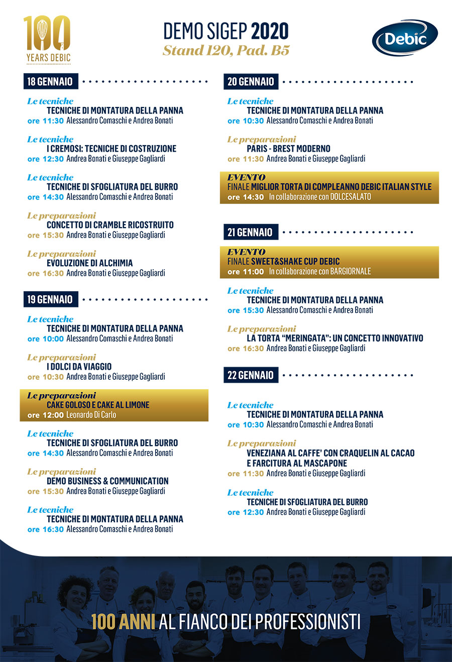 Calendario eventi Sigep 2020