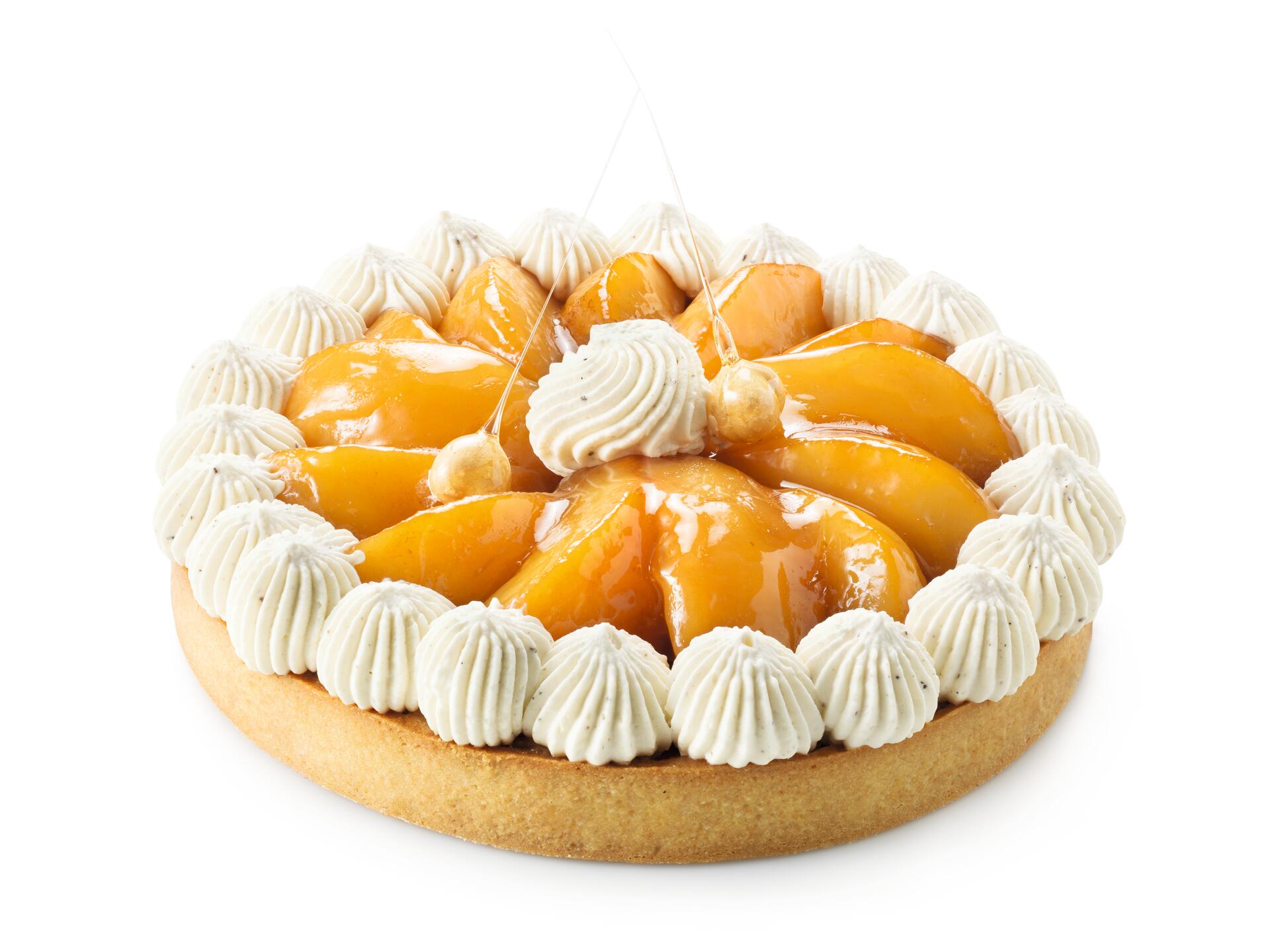 Gekarameliseerde perentaart met hazelnoot