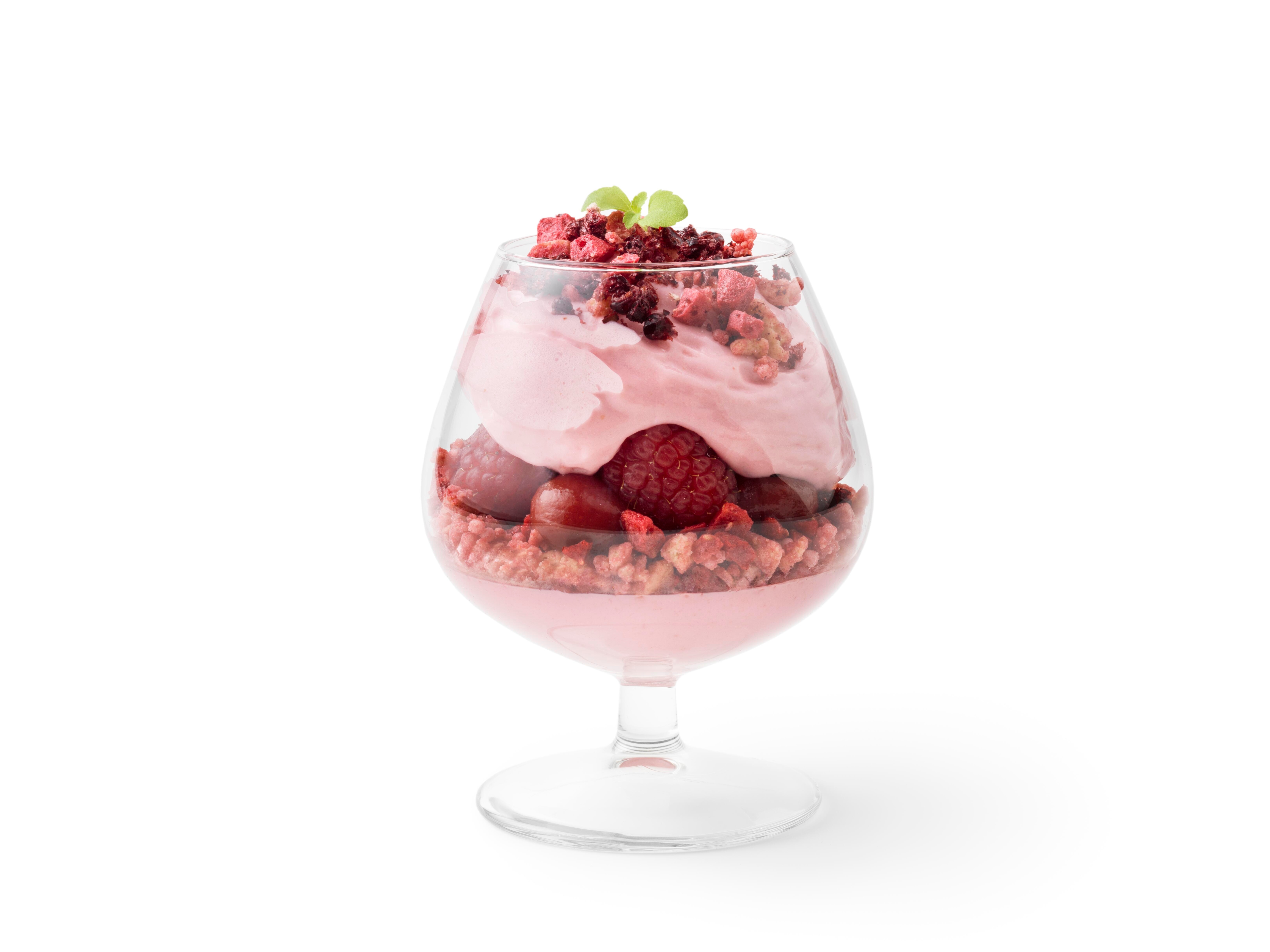 Trifle de tarta de queso con frambuesa