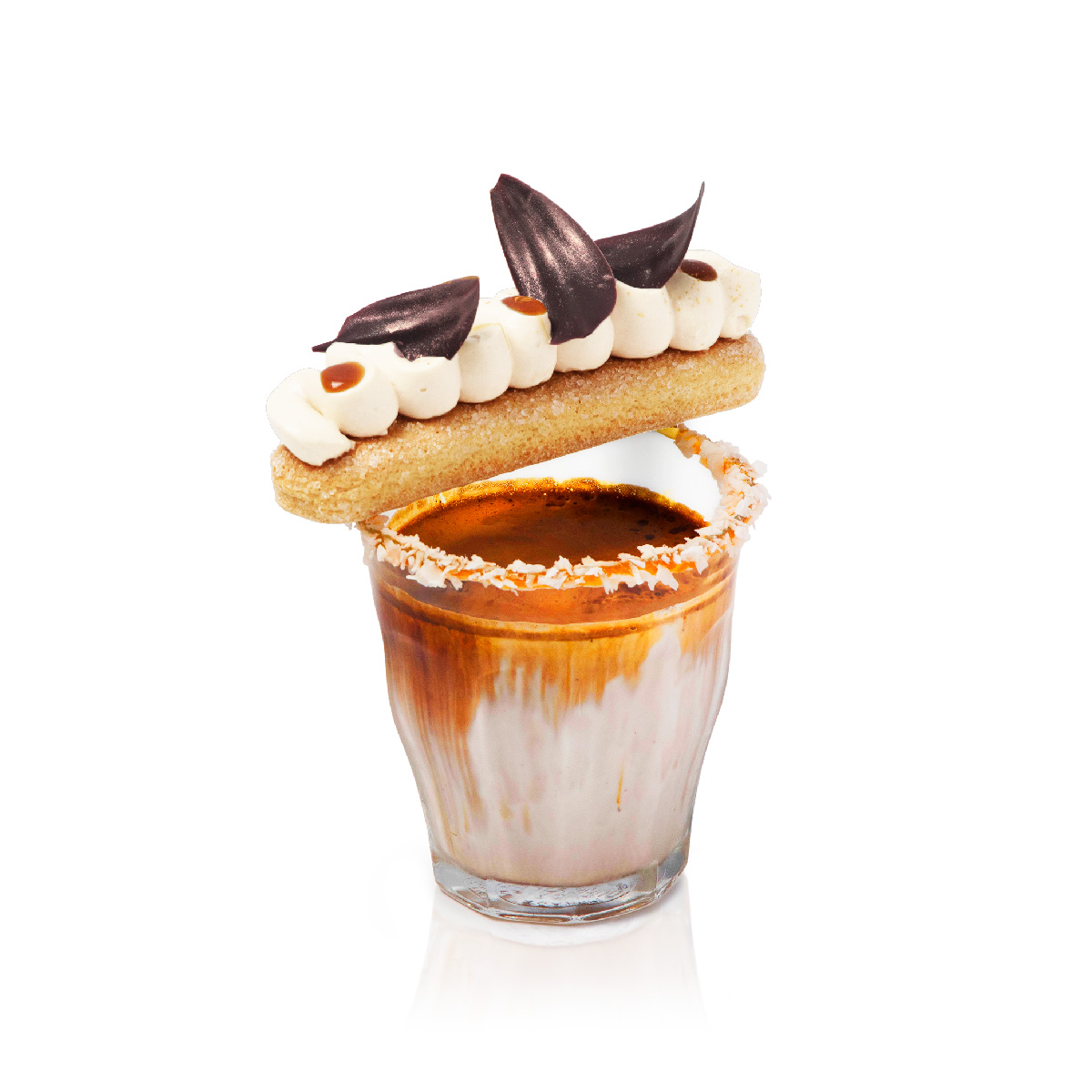 Dirty coffee coconut tiramisu