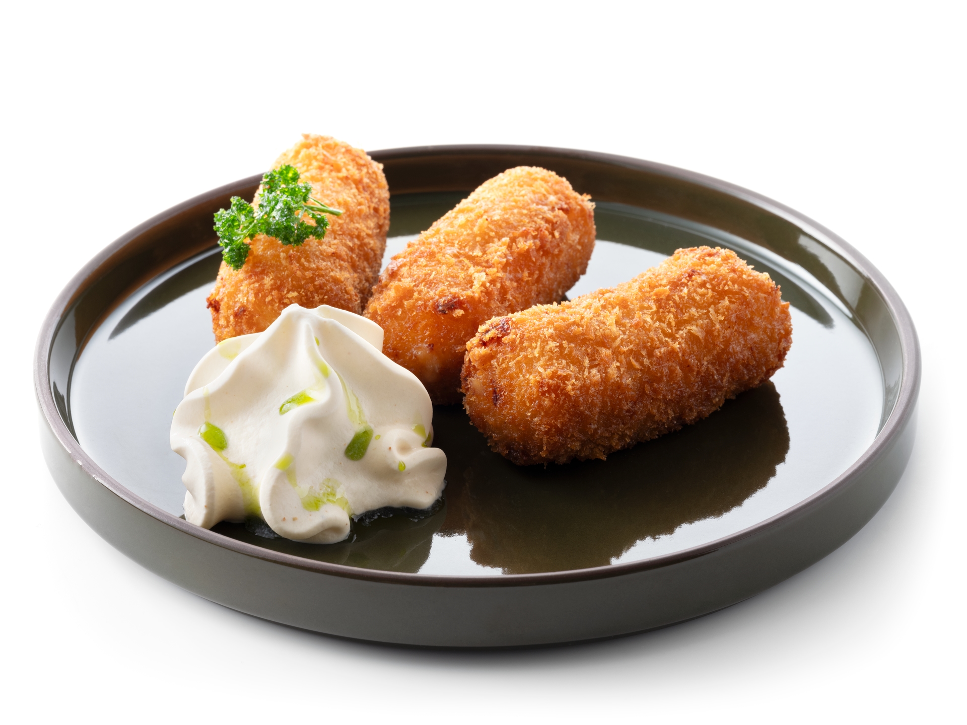 Garnaalkroketten met peterselieolie