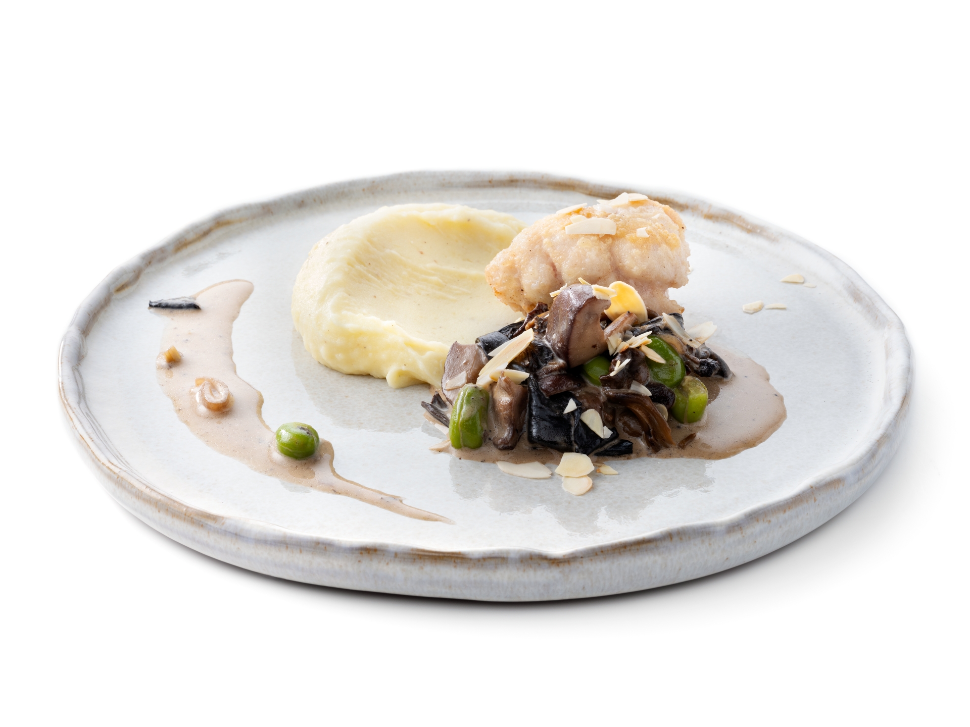 Kalfszwezerik met champignonragout 