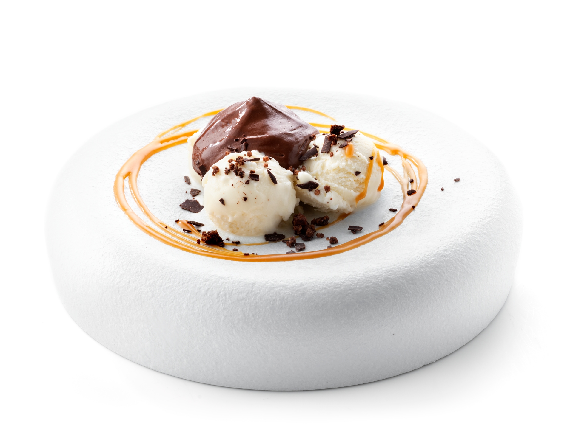 Dame blanche met warme chocolade-espuma 