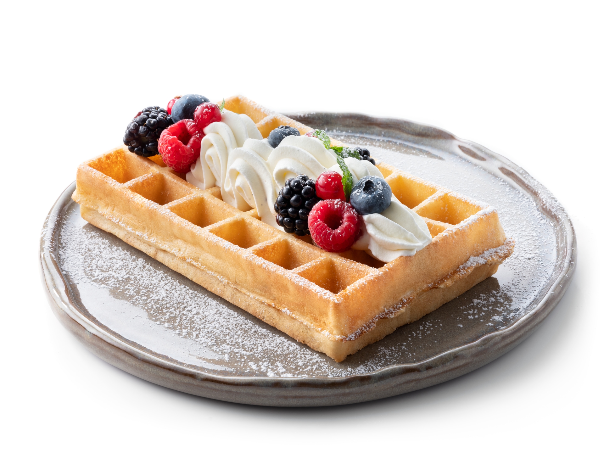 Brusselse wafel met vanilleroom 