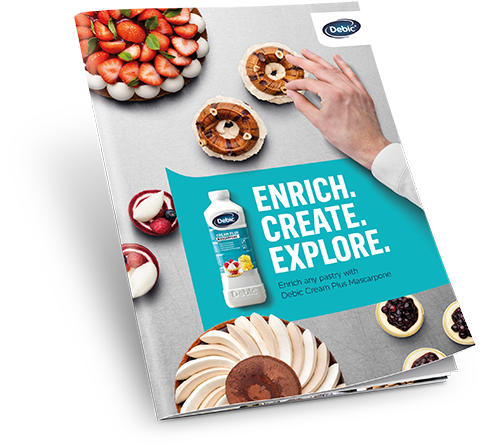 Debic Cream Plus Mascarpone brochure for bakers