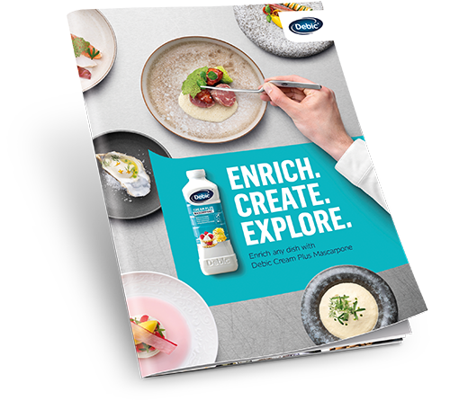 Debic Cream Plus Mascarpone brochure for chefs