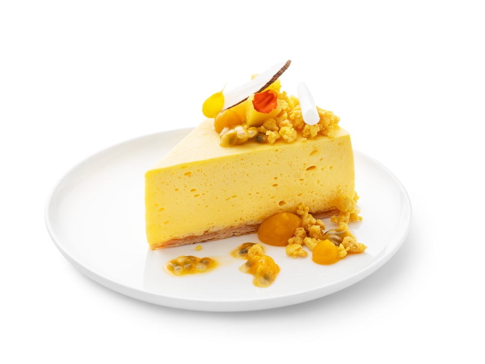 Mango passionfruit cheesecake