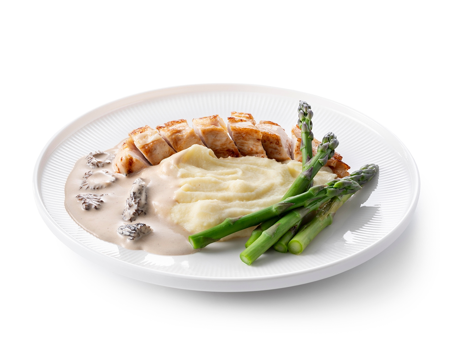 Chicken with creamy morel sauce
