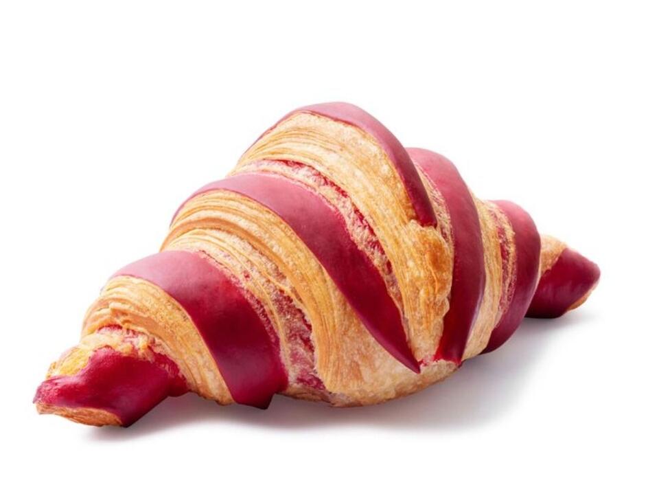 Red-and-white striped croissant