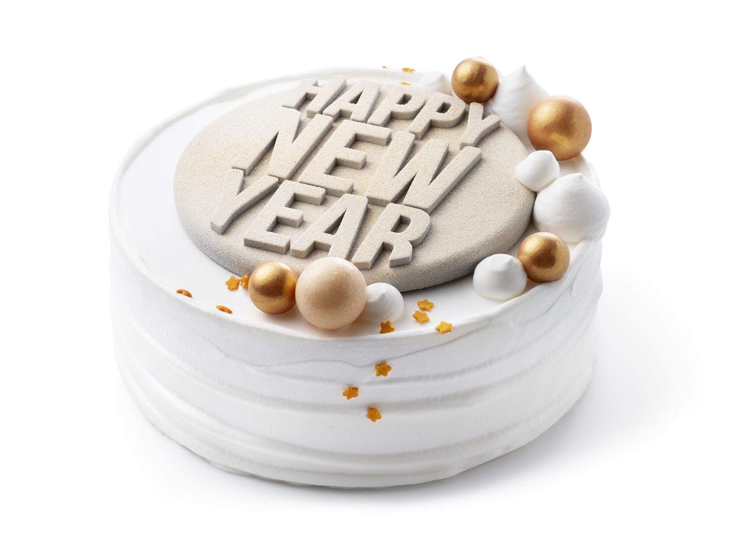 New Year's wish cream cake