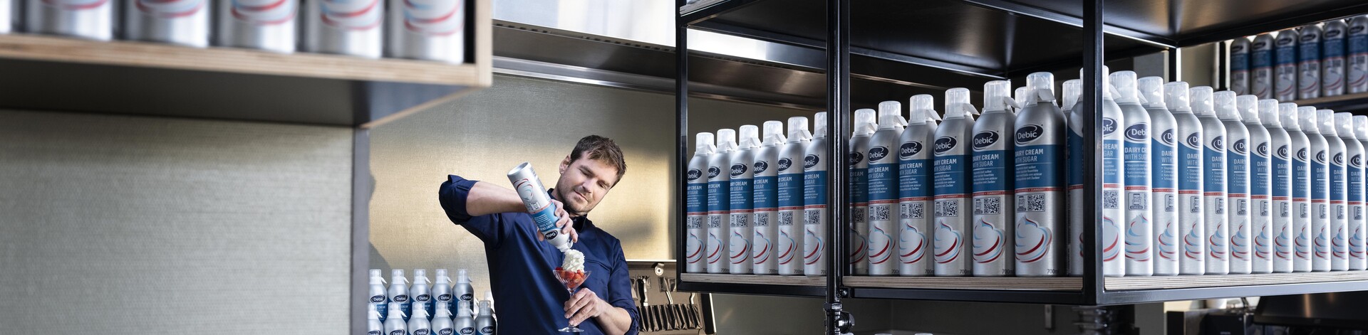 Spraycans on shelves