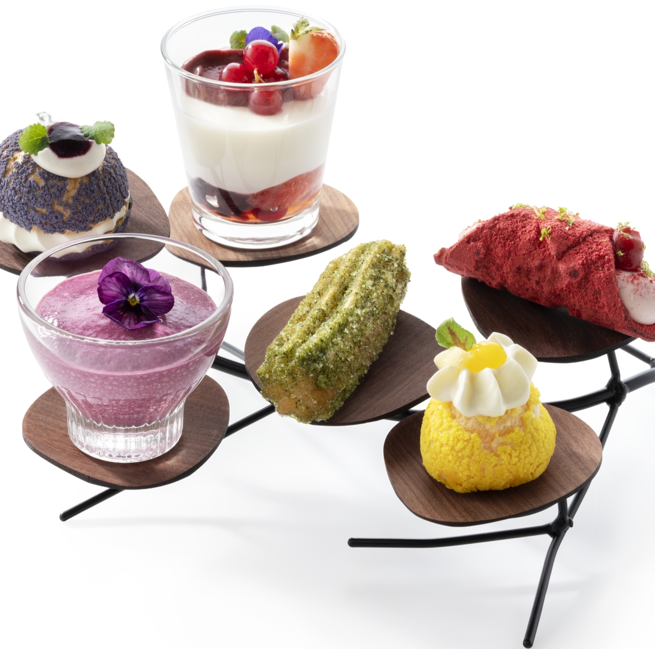 A variety of colourful dessert tapas