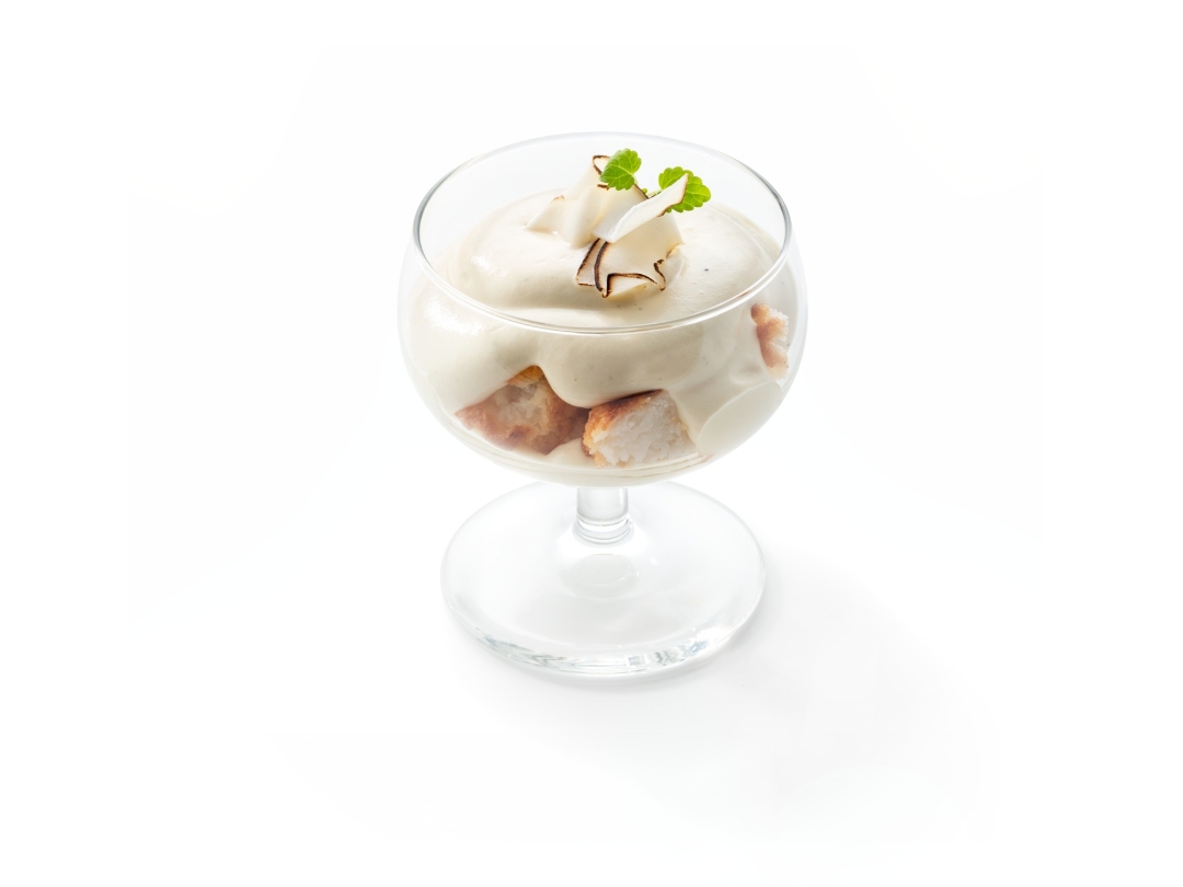 Verrine white chocolate tiramisù with vanilla and coconut | Debic