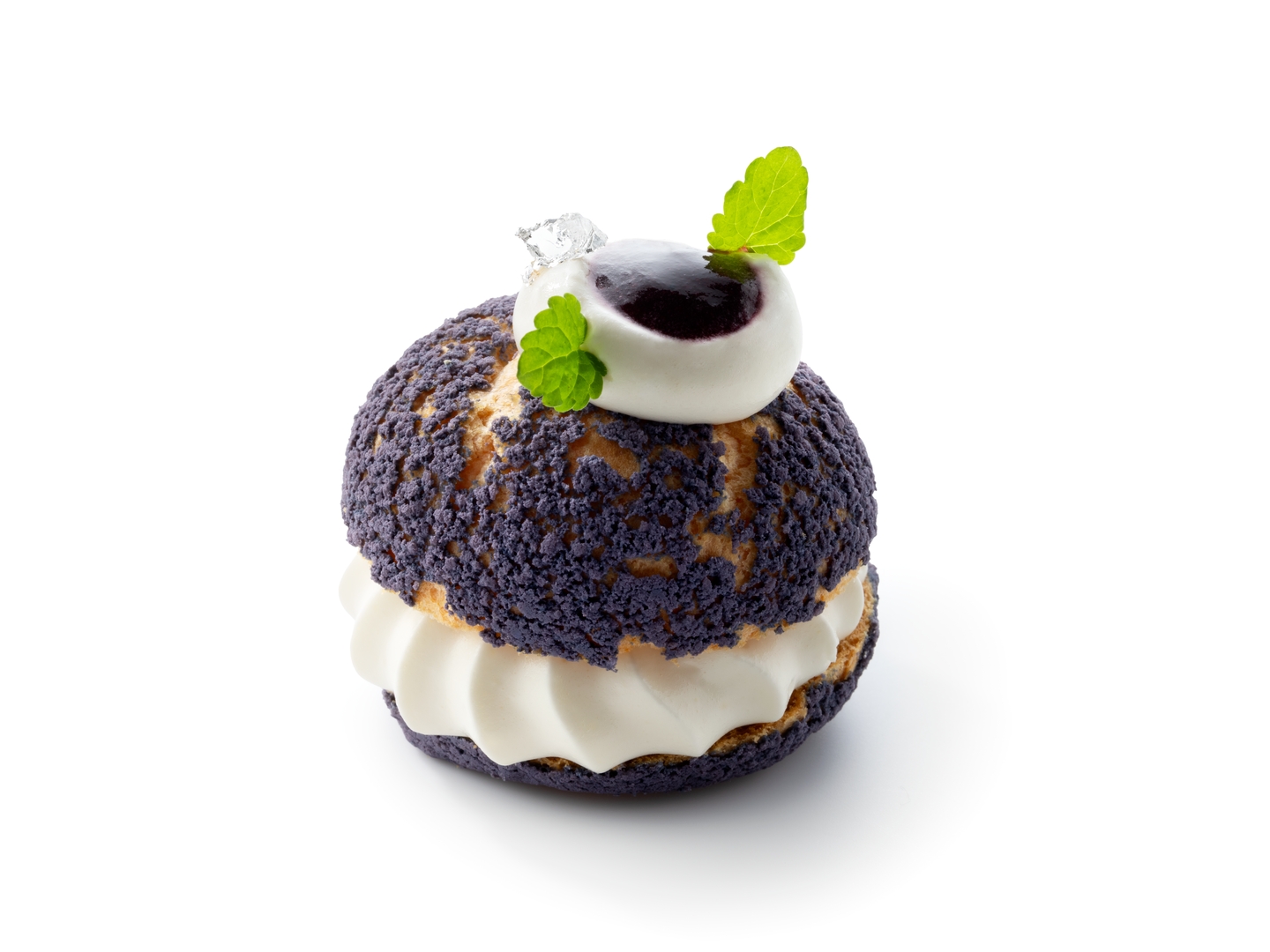 Choux with yoghurt, blueberry and basil | Debic
