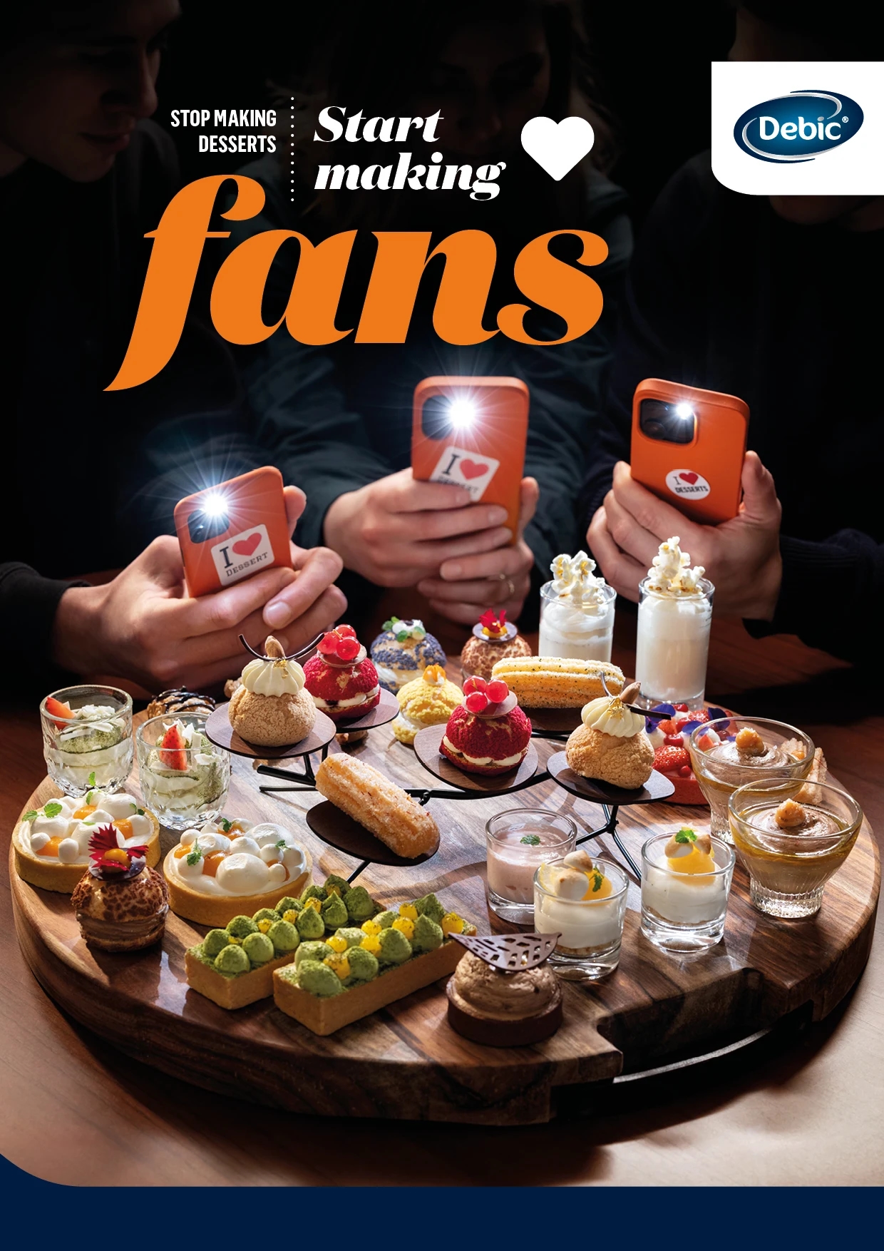 Stop making desserts. Start making fans.' brochure