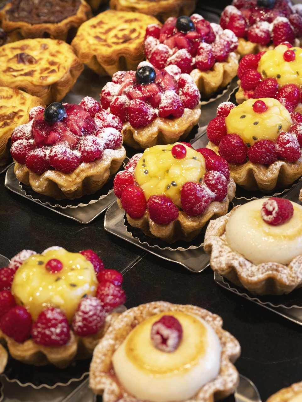 A variety of colourful pastries