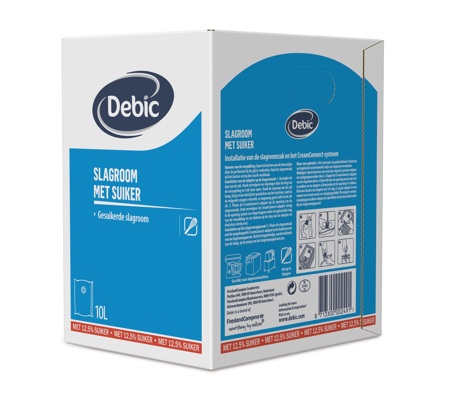 Debic Slagroom met 12,5% suiker