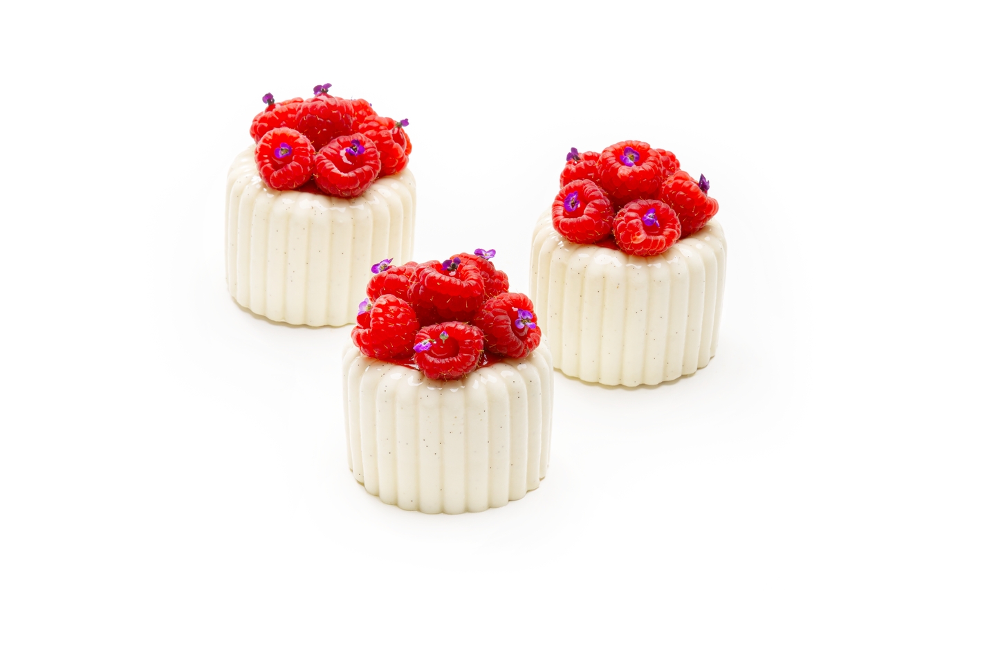 Petit gateau with raspberry and citrus