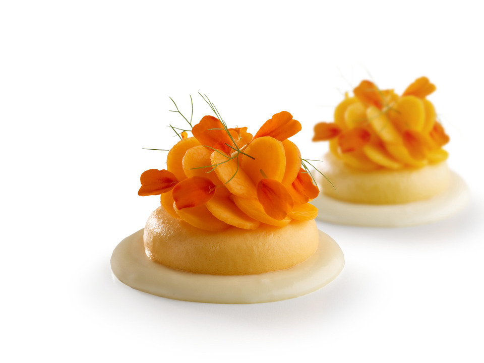 Warm pumpkin flan