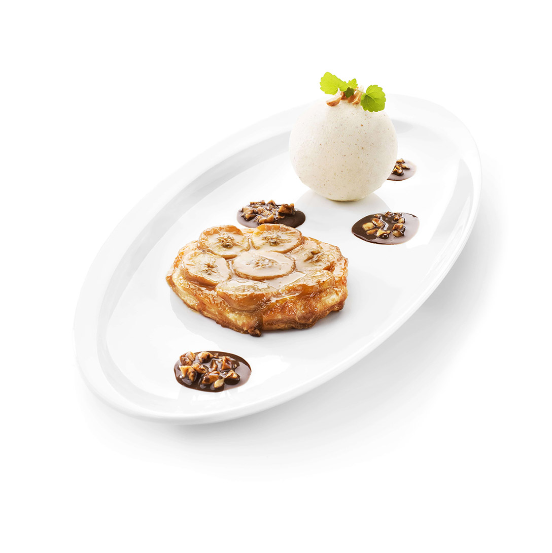 Tarta tatin de plátano y parfait de cacahuete - photo1 | Debic