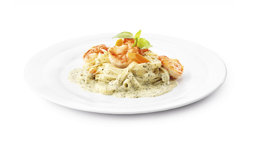 Tagliatelle con camarones y salsa de pesto - photo1 | Debic