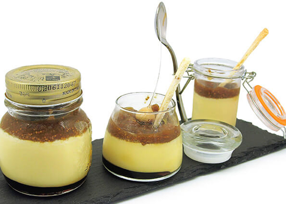 Crème caramel in vasetto con fichi al maraschino - photo1 | Debic