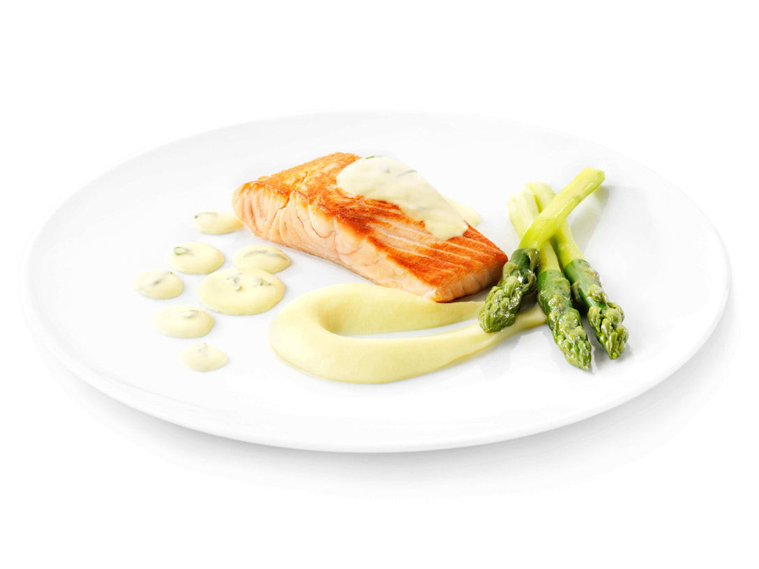 Saumon, sauce au vin blanc et bourrache - photo1 | Debic