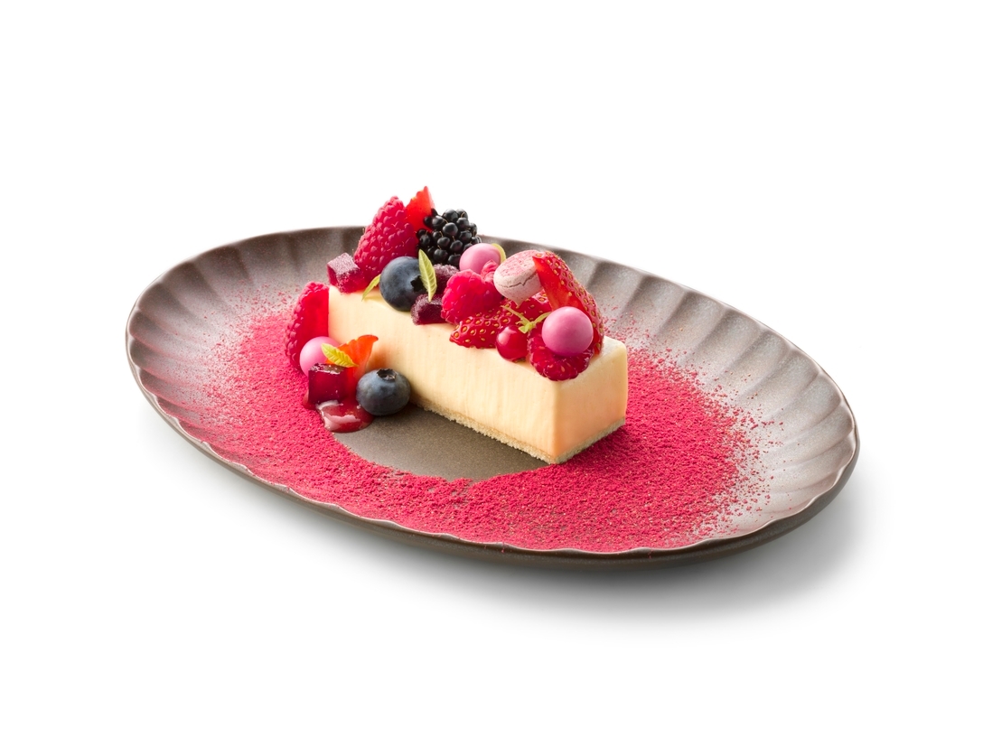 Mascarpone cream bar with berries and pâte de fruits - photo1 | Debic