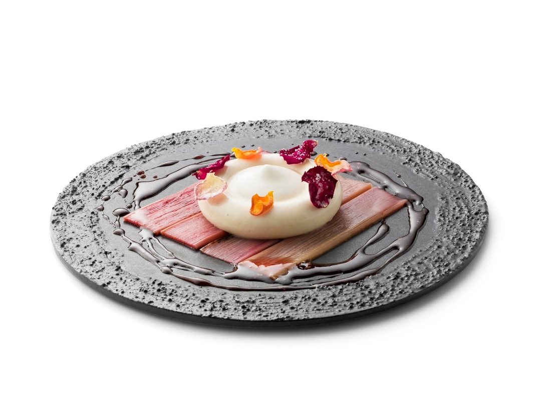 Panna cotta ring with yoghurt and rosé espuma, - photo1 | Debic