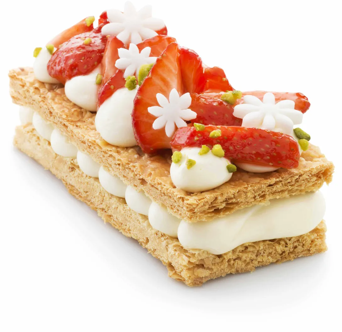 Kwark tompouce met aardbeien