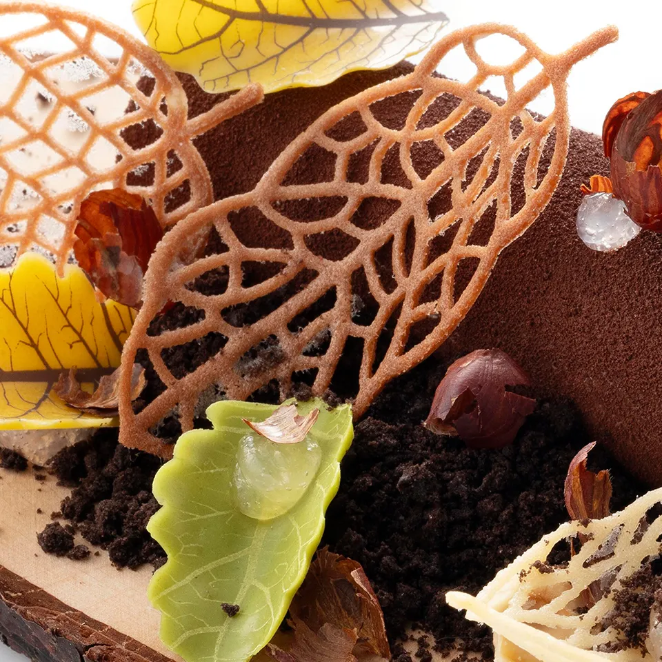 Hazelnut parfait log