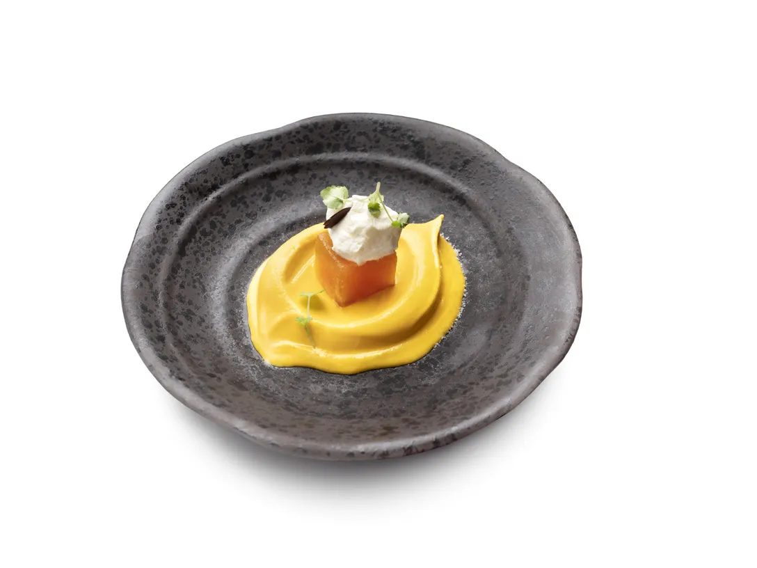 Zucca sciroppata con panna e Ouzo