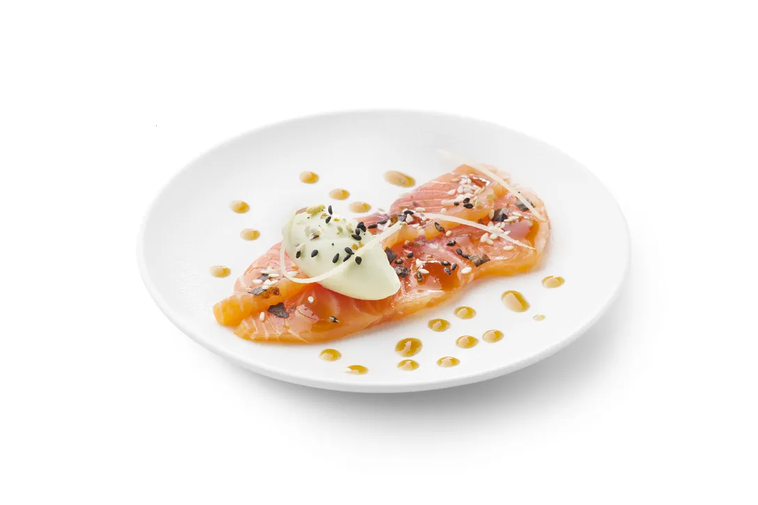 Zalm teriyaki met wasabi panna cotta