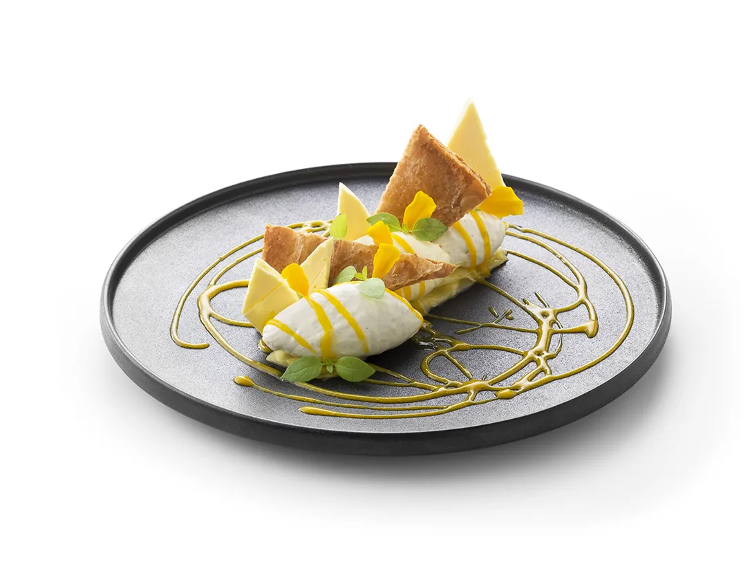 Millefeuille revisité banane-mangue