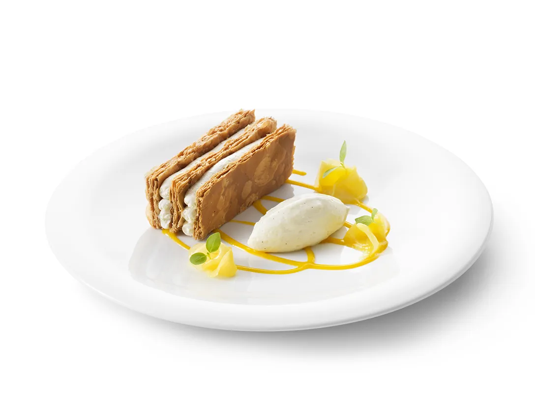 Millefeuille banane-mangue