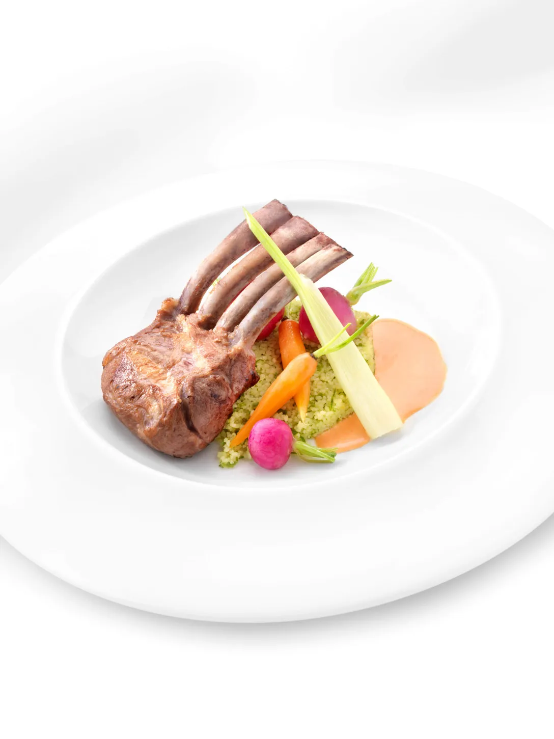 Carré d'agneau, sauce harissa