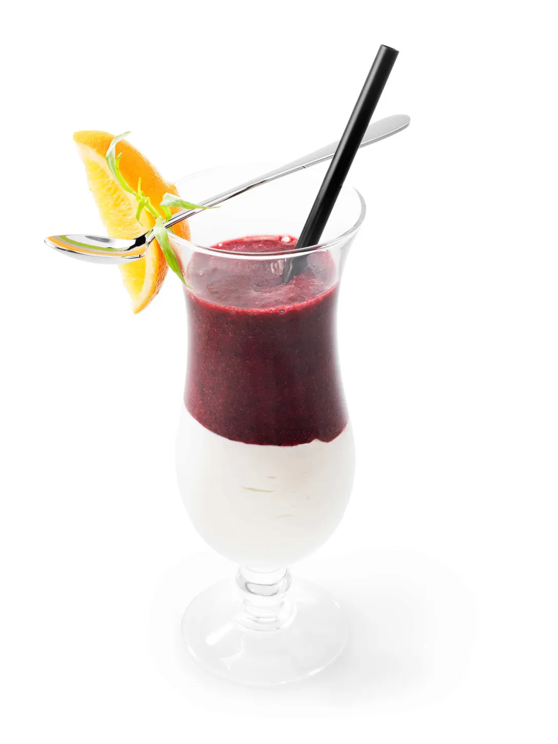 Crème au mascarpone avec un smoothie de myrtille
