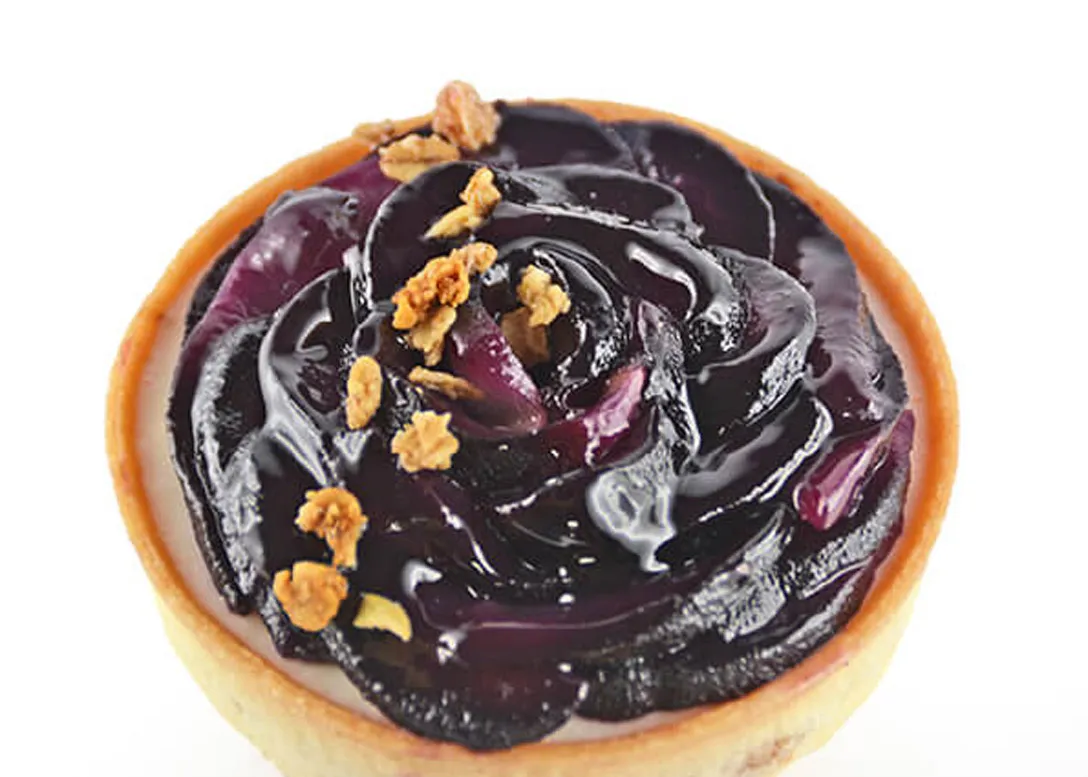 Crostata di squacquerone con savor e pere alla cagnina