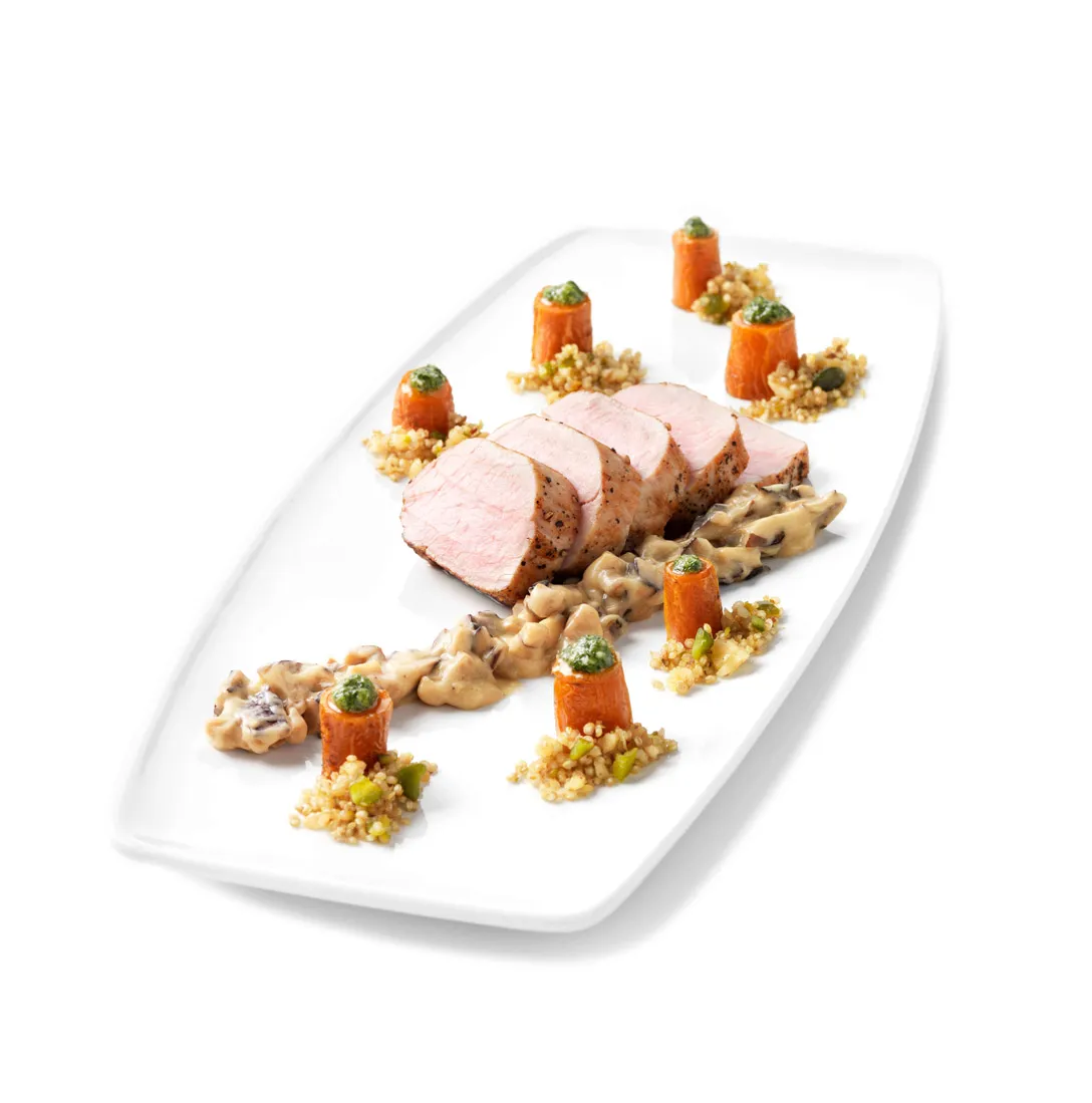 Solomillo de cerdo con champiñones