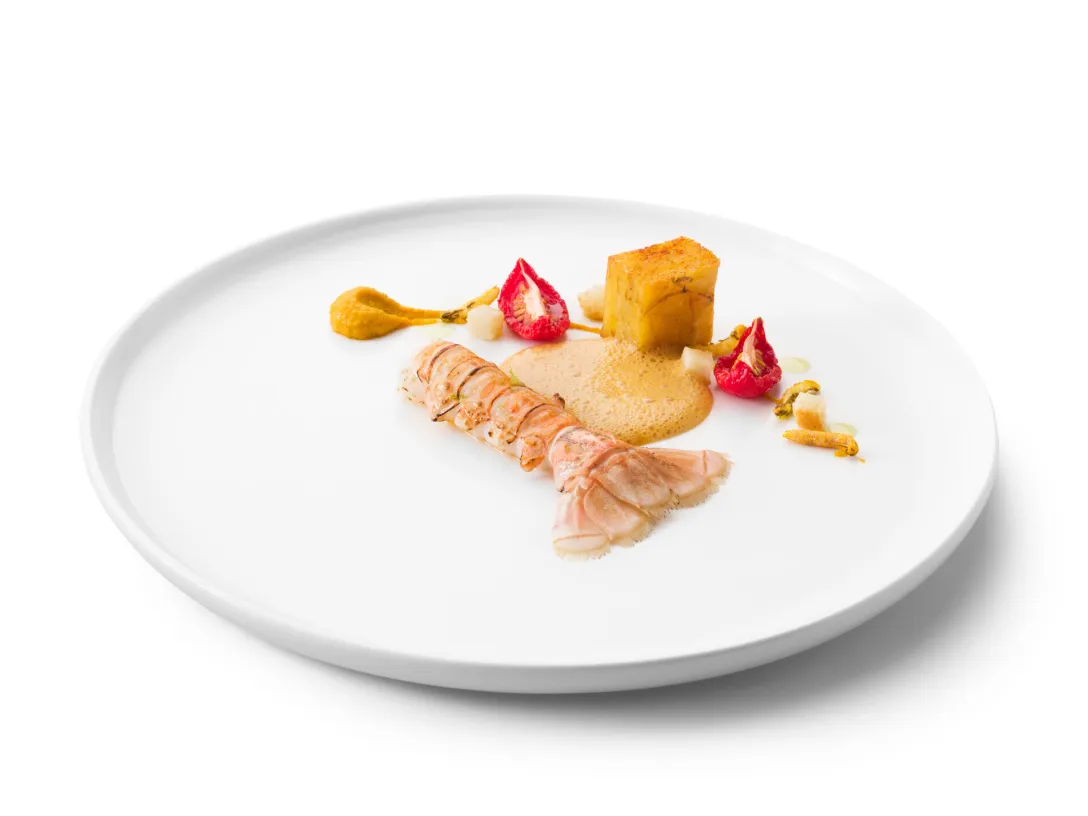 Gebrande langoustine met chorizoroomsaus