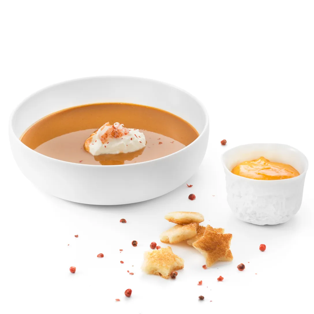Zuppa di aragosta con crema di whisky
